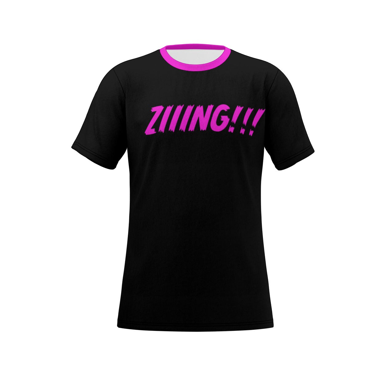ZIIING! Pink and Black O-Neck T-Shirt