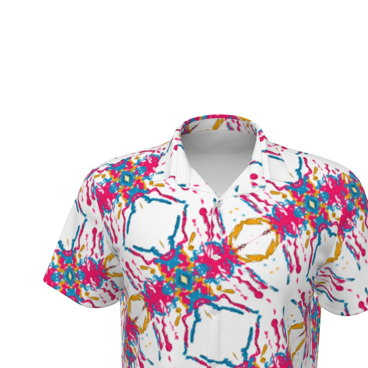 White Splatter Men's Short / Shirt Set