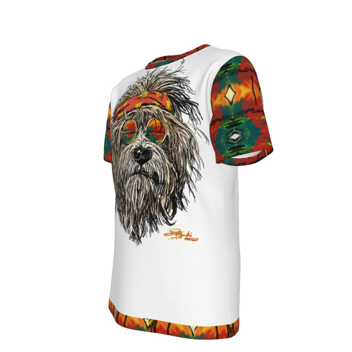 SB-Threadz O-Neck White Grateful Dog T-Shirt
