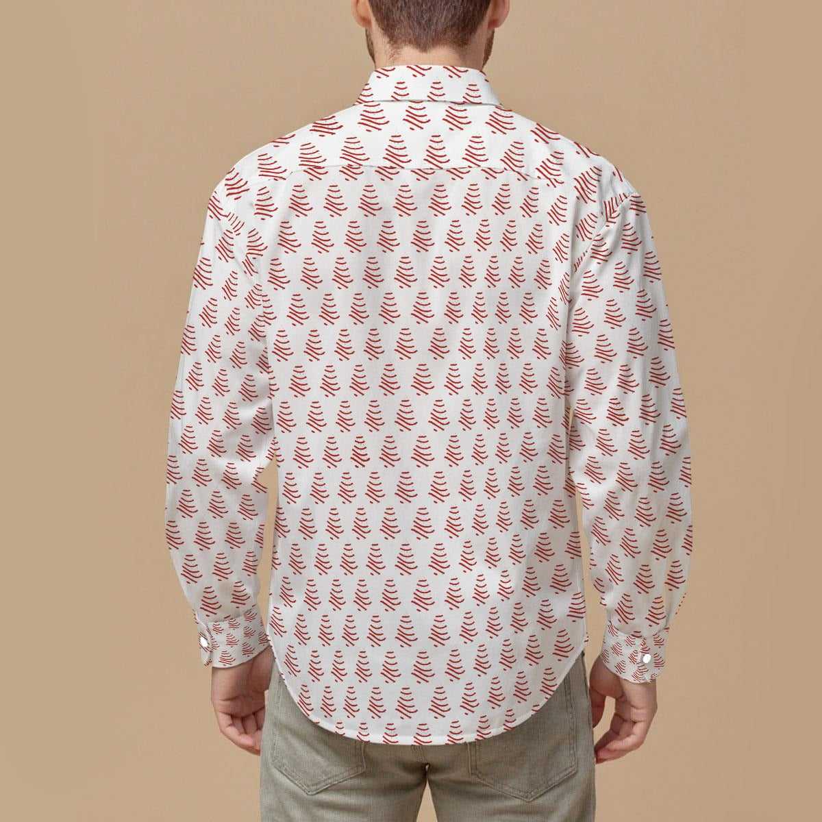 Men's Christmas Cake All Over Button Down Shirt