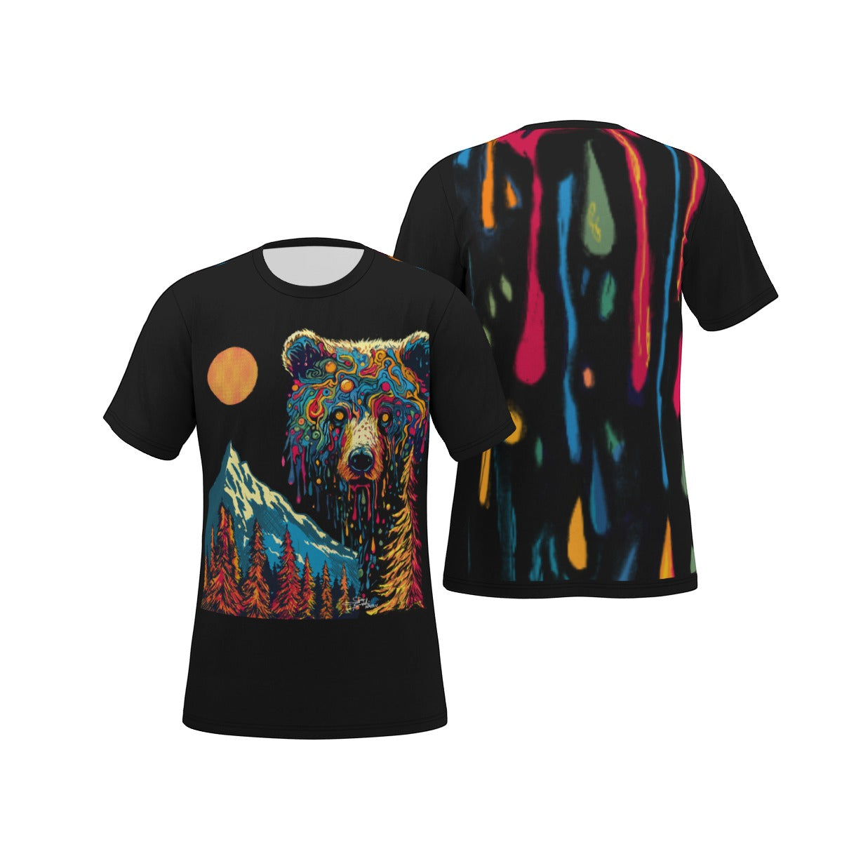 Black Drippy Bear T-Shirt