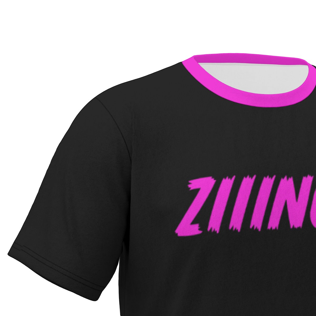 ZIIING! Pink and Black O-Neck T-Shirt