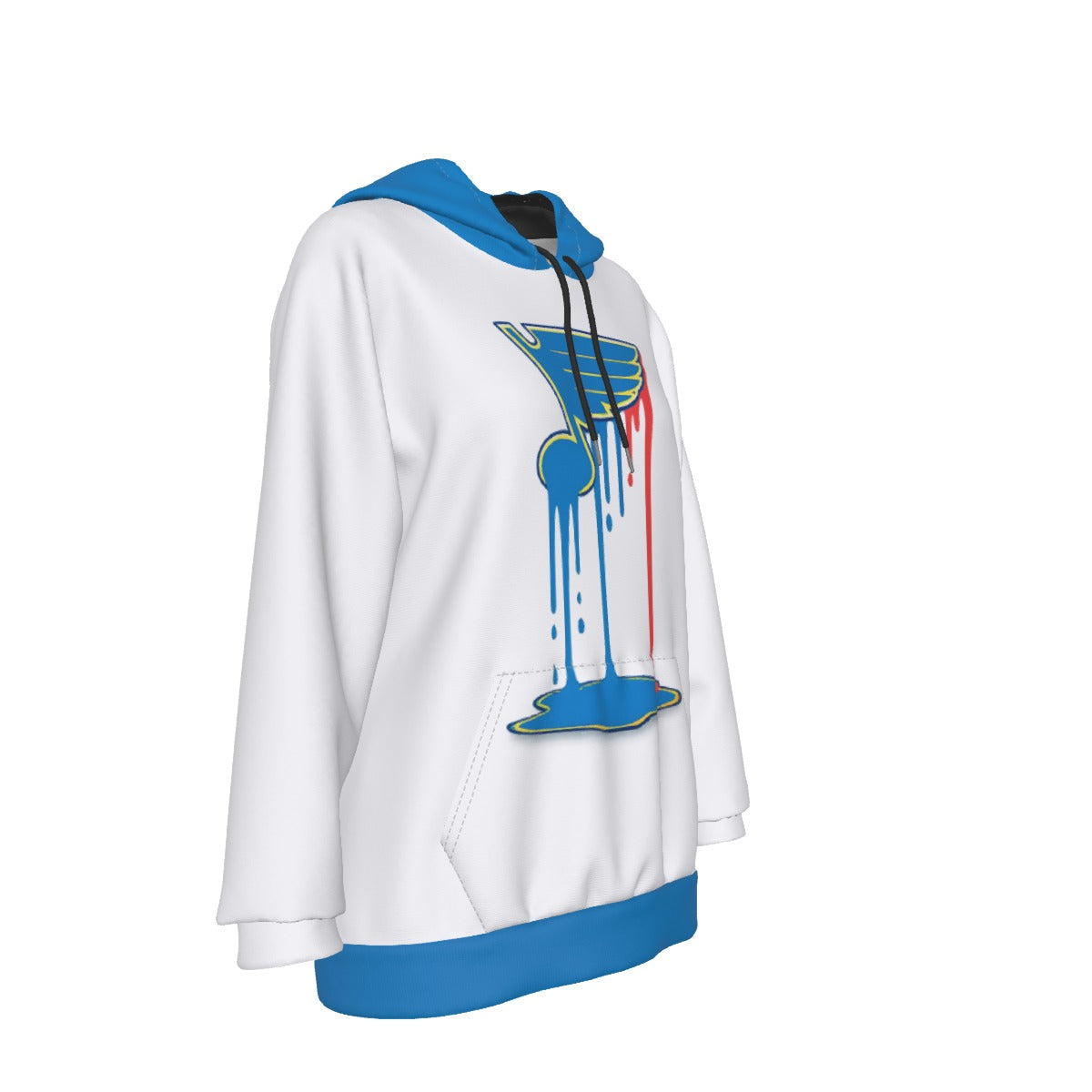 Bleed Blue White Women's Heavy Fleece Hoodie