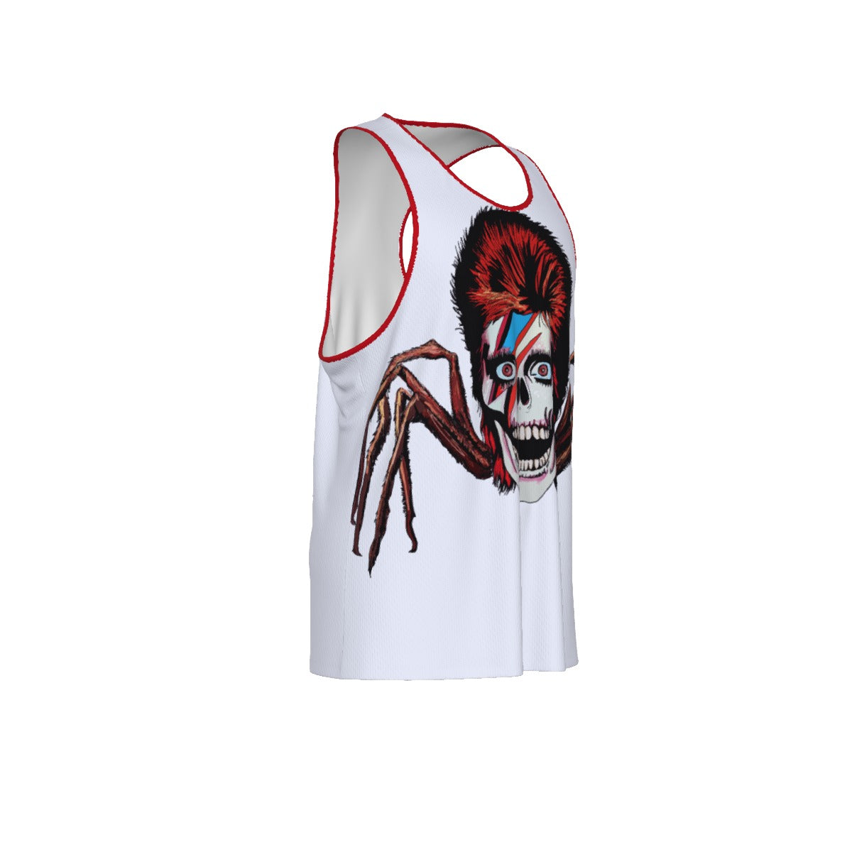 Spider From Mars Men's Slim Y-Back Muscle Tank Top (White/Red)