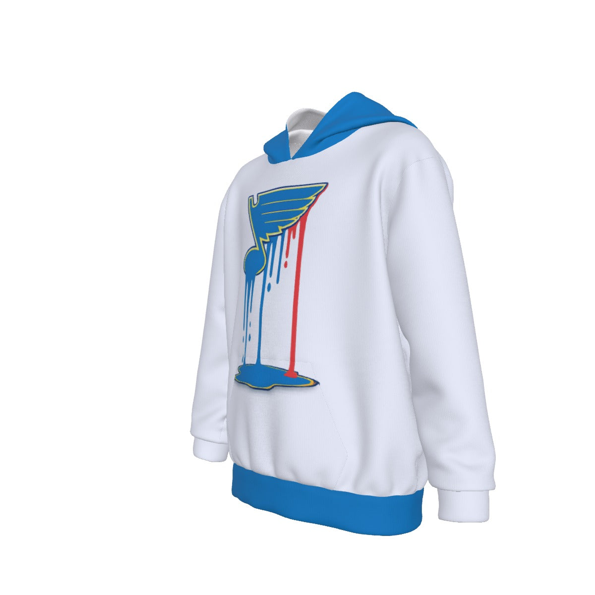 Bleed Blue White Kid's Heavy Fleece Hoodie