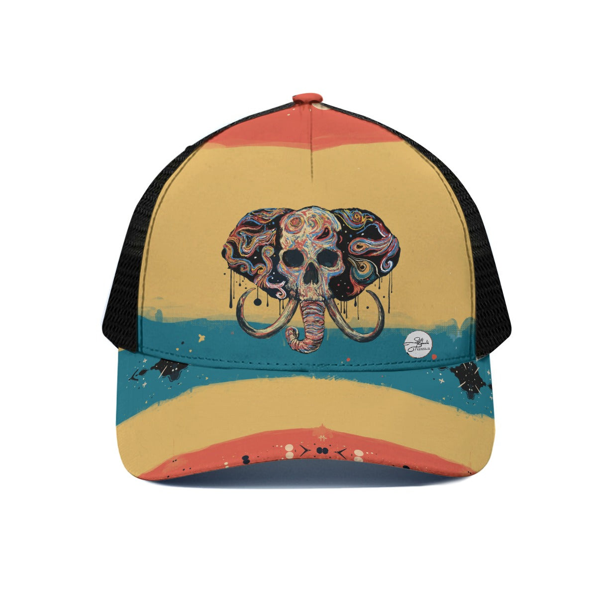 Invisible Elephant Trucker Hat With Black Half-mesh