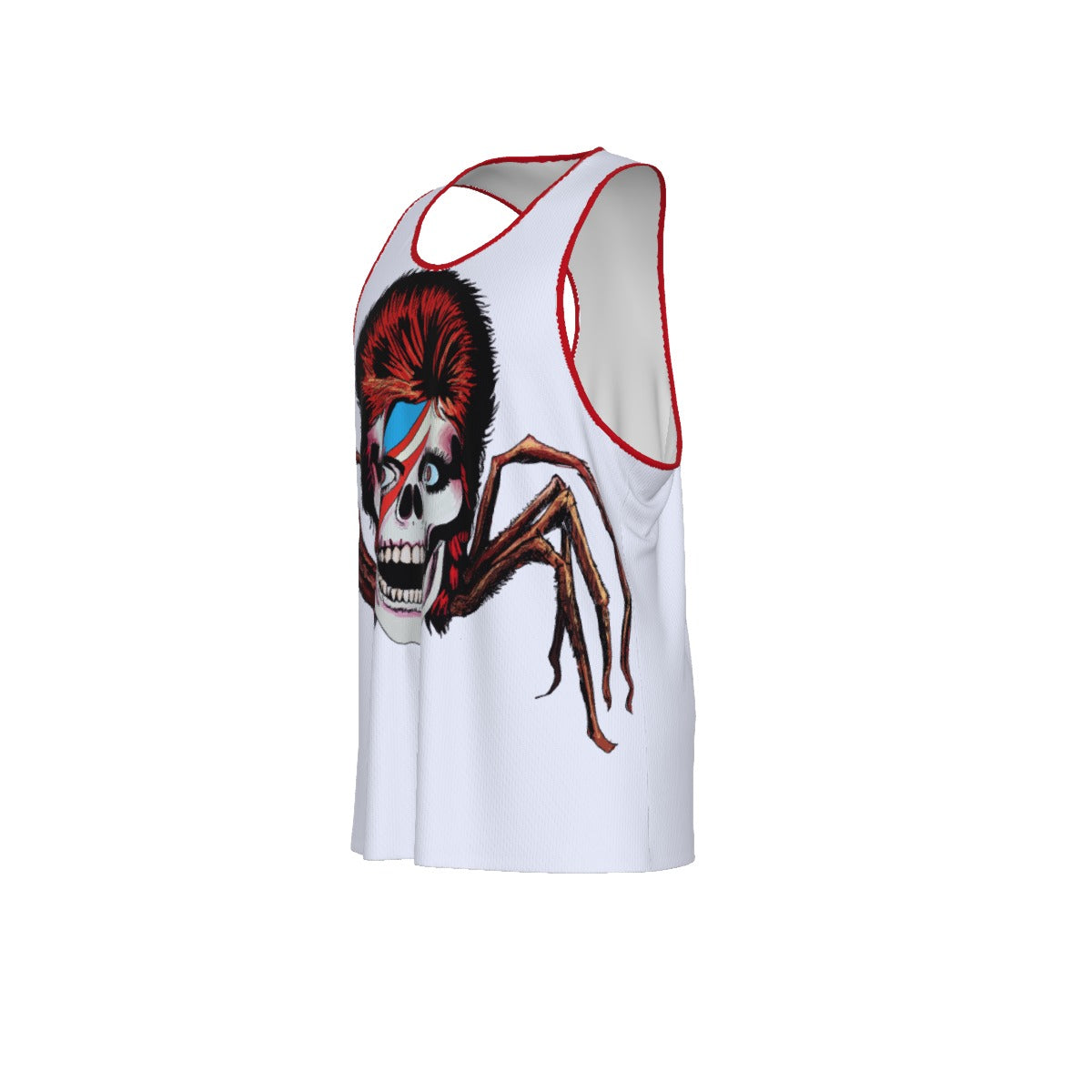 Spider From Mars Men's Slim Y-Back Muscle Tank Top (White/Red)