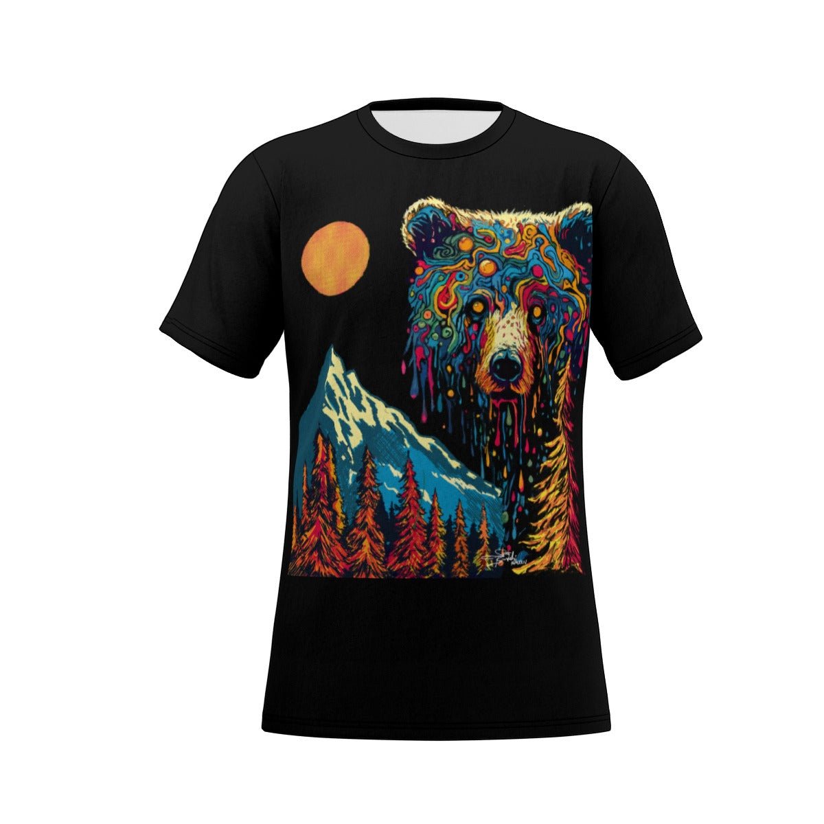 Black Drippy Bear T-Shirt - SB - THREADZ