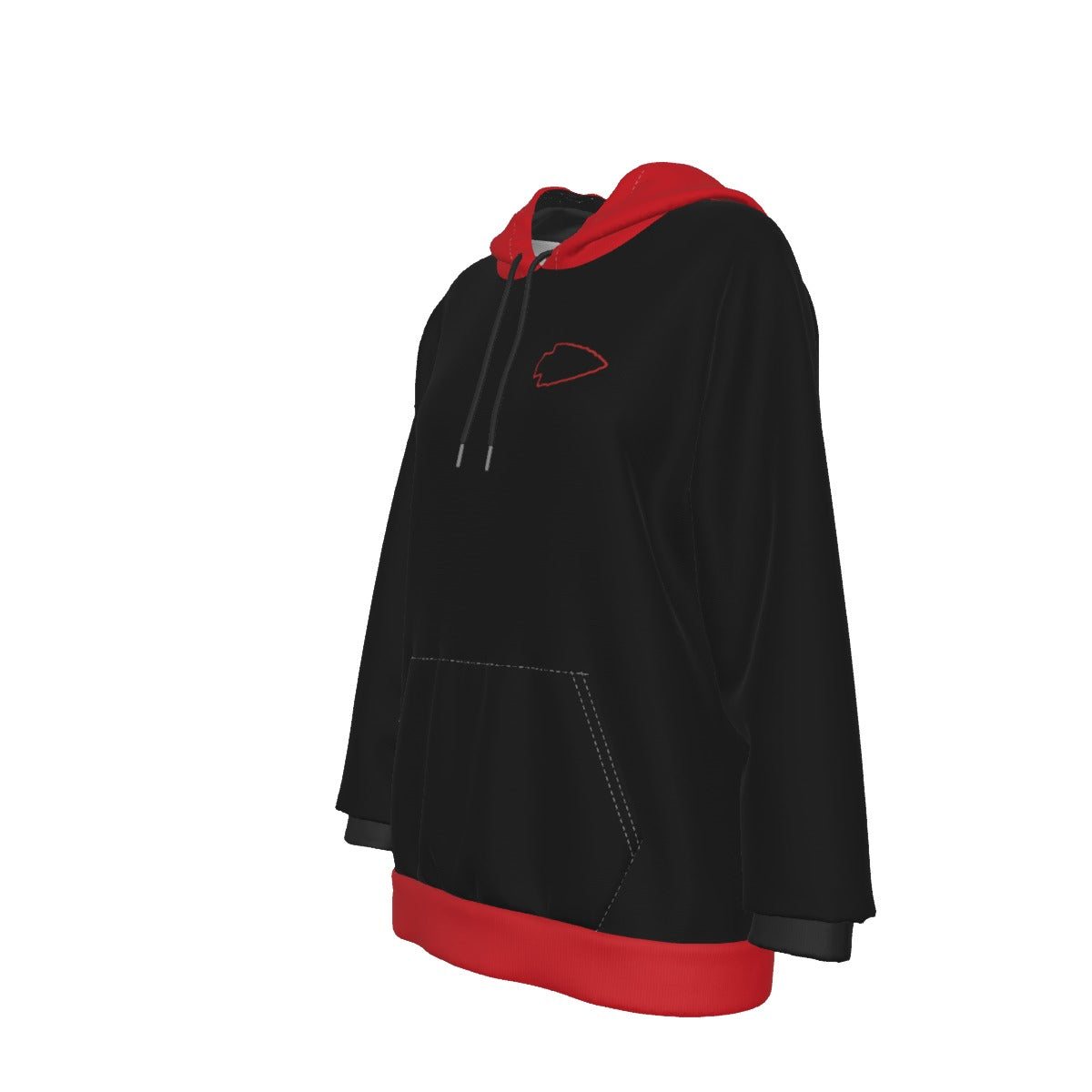 Kingdom Black/Red Women's Heavy Fleece Hoodie