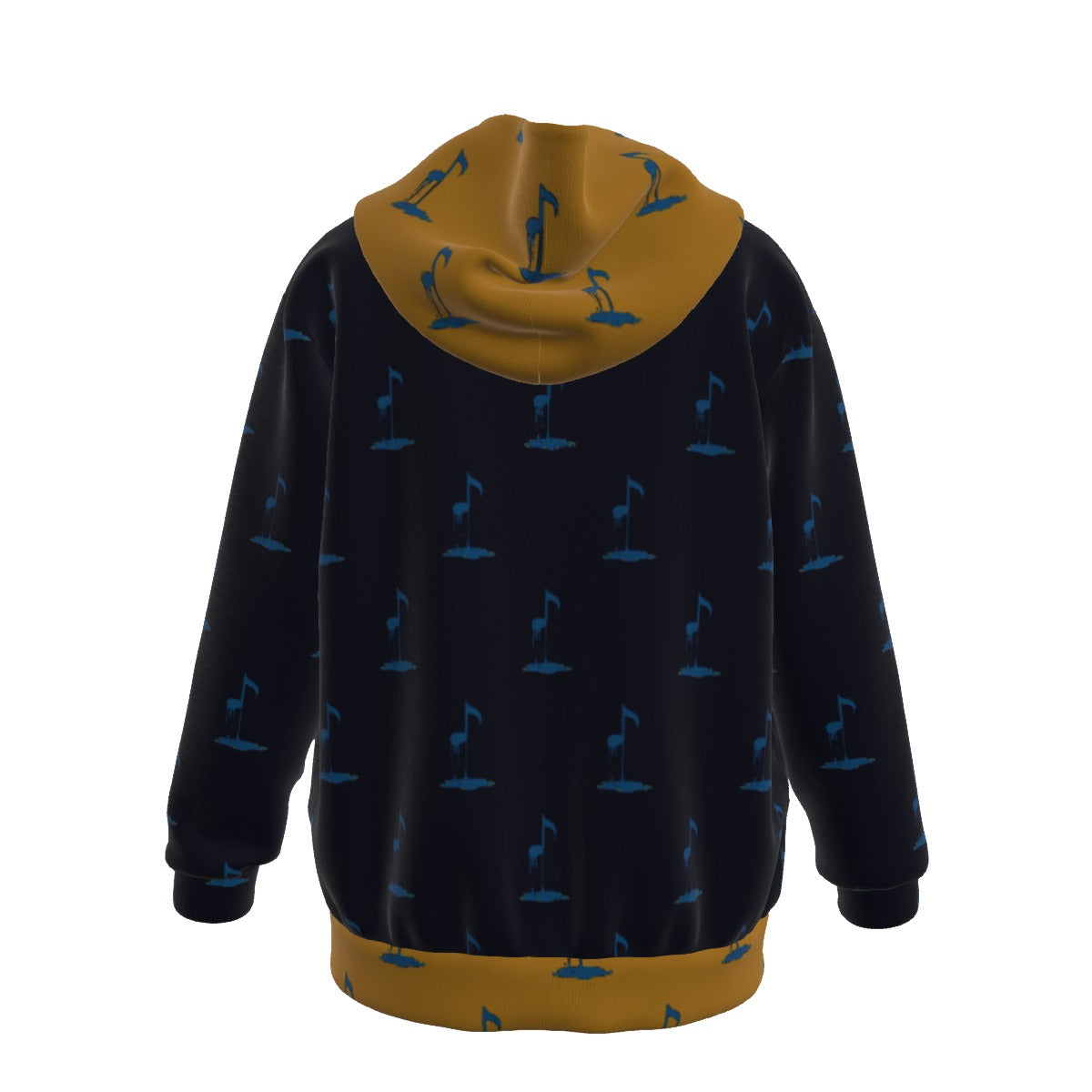 Bleed Blue Navy/Yellow Pattern Kid's Heavy Fleece Hoodie