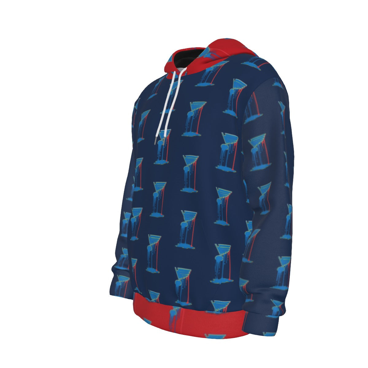 Bleed Blue Pattern (Blue/Red) Thicken Hoodie