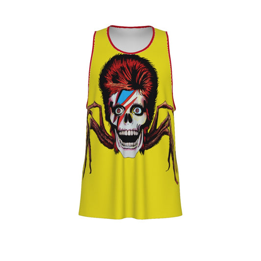 Spider From Mars Men's Slim Y-Back Muscle Tank Top (Yellow/Red)