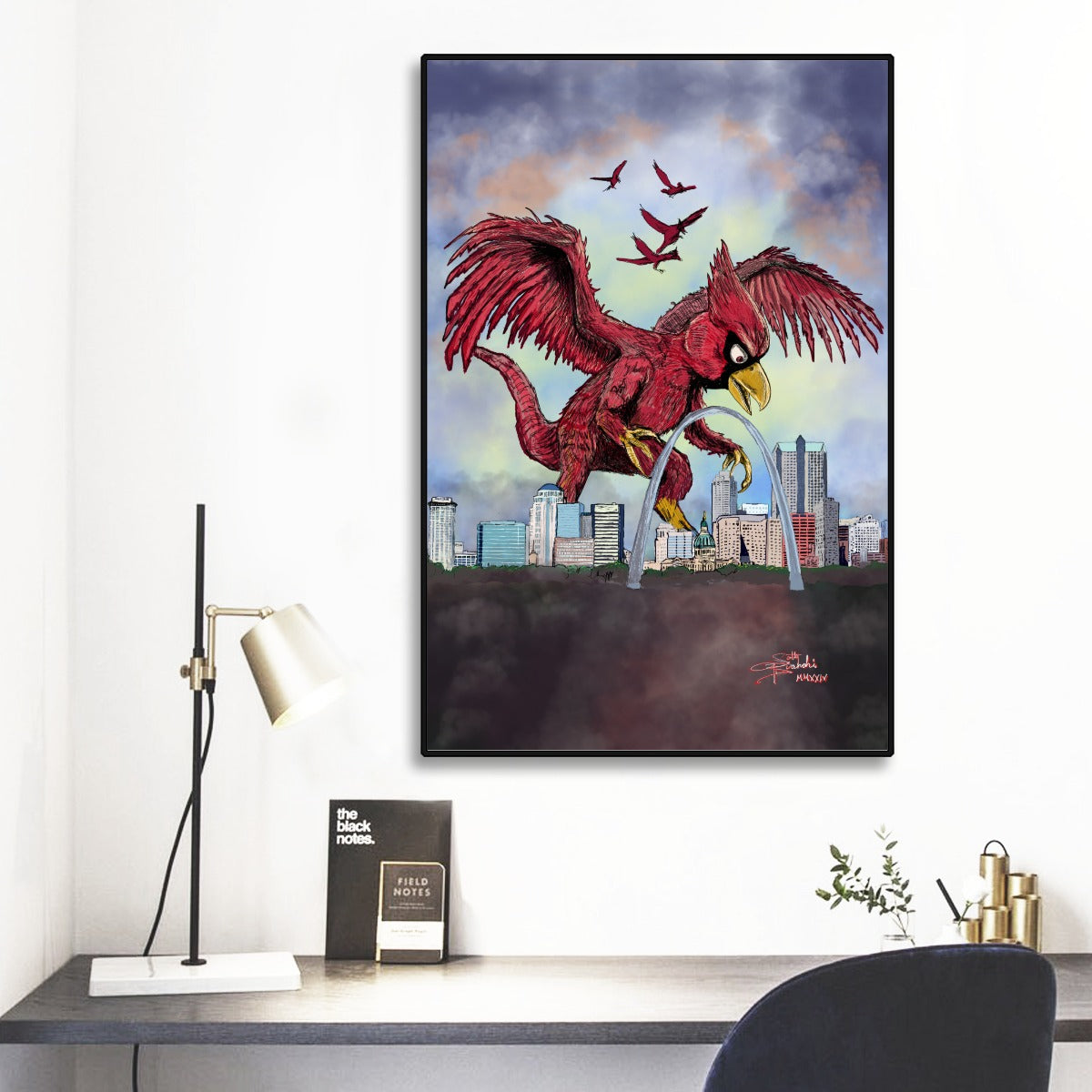 Cardinaldactyl MMXXIV Black Frame Mural