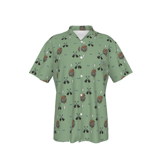 Grateful Dog Olive Hawaiian Patterned Shirt With Pocket