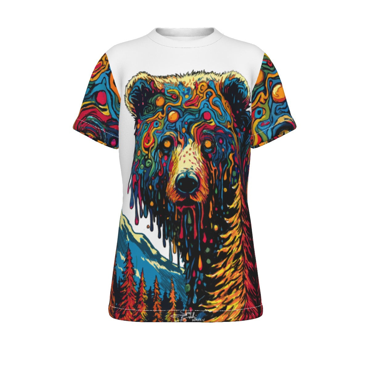 Drippy Bear Print Kid's T-Shirt