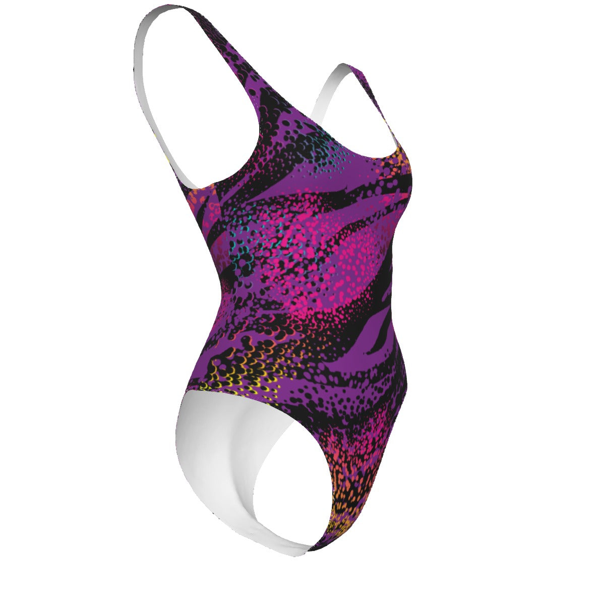 Purple Safari Striped Women's One-piece Swimsuit