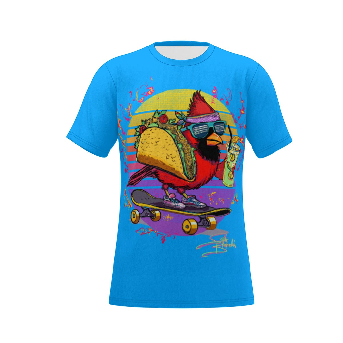 Taco Fest Redbird O-Neck T-Shirt (Blue)