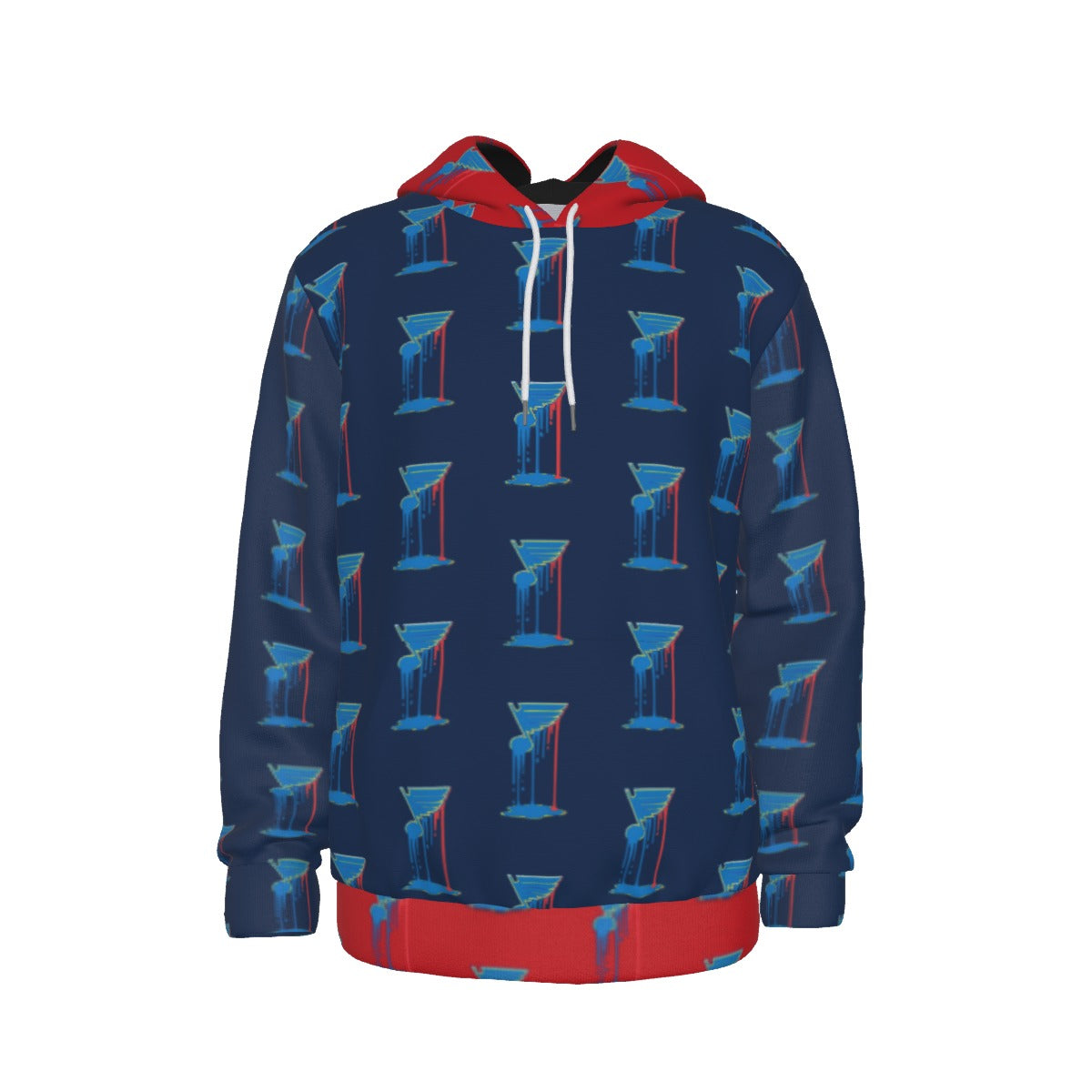 Bleed Blue Pattern (Blue/Red) Thicken Hoodie