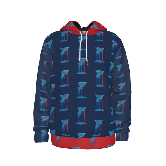 Bleed Blue Pattern (Blue/Red) Thicken Hoodie
