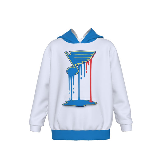Bleed Blue White Kid's Heavy Fleece Hoodie