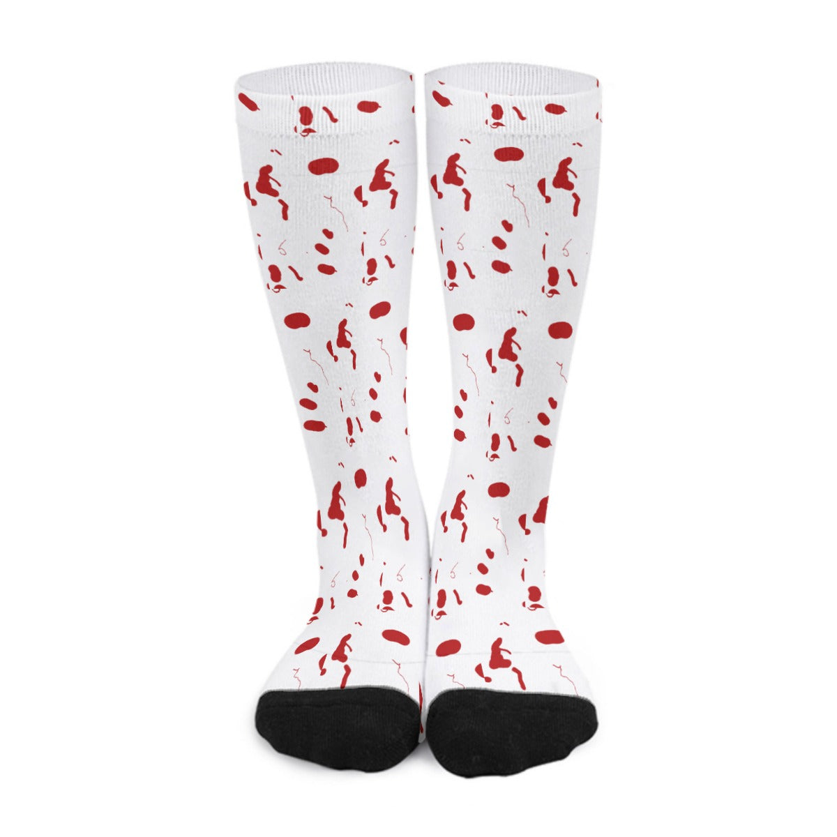 Stain Splatter White Unisex Long Socks