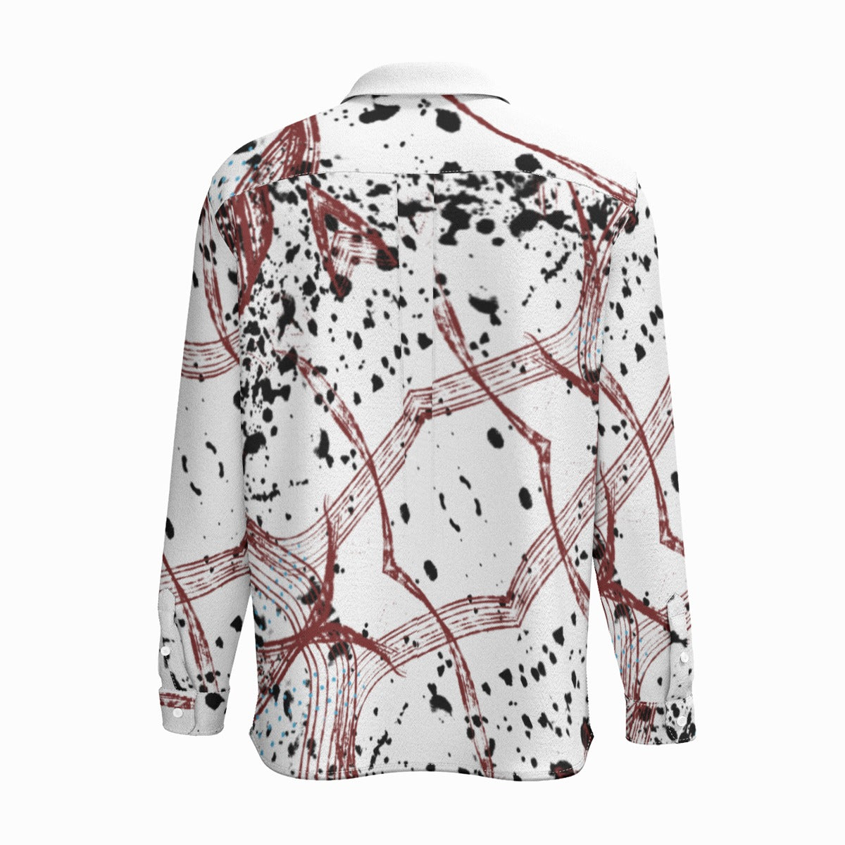 Daring Ink Splatter Long Sleeve Shirt With Pocket