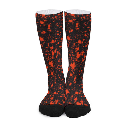 Stain Splatter Black Unisex Long Socks