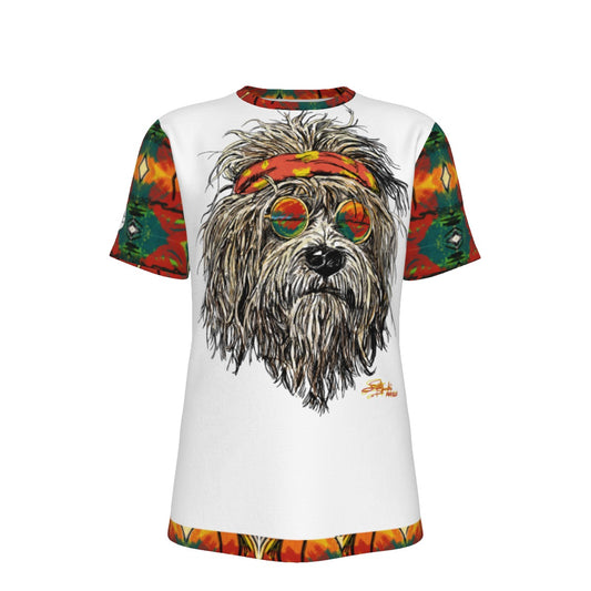 SB-Threadz O-Neck White Grateful Dog T-Shirt