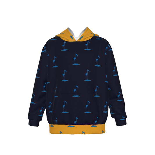 Bleed Blue Navy/Yellow Pattern Kid's Heavy Fleece Hoodie