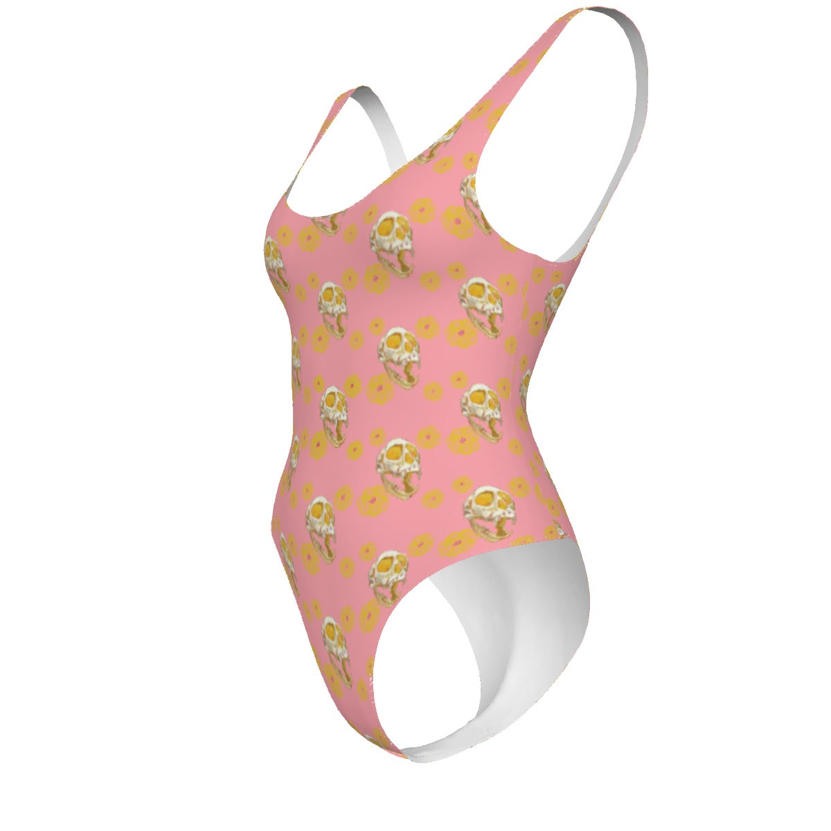 Monkey Skull Pink Women's One-piece Swimsuit