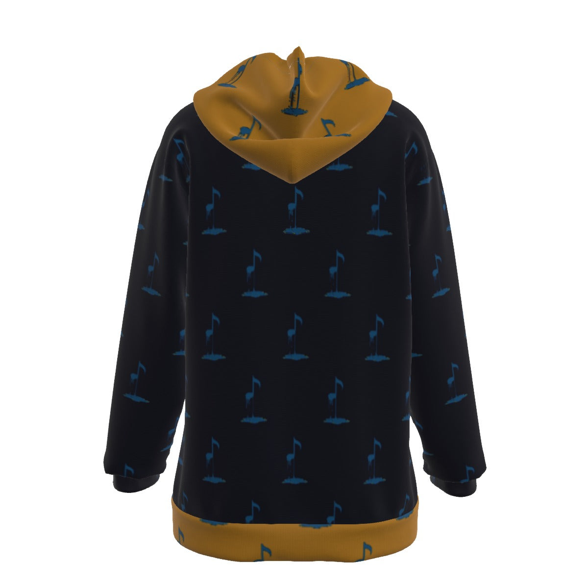 Bleed Blue Navy Pattern Women's Heavy Fleece Hoodie