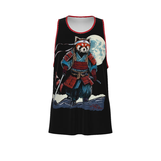 Respect Red Panda Men's Slim Y-Back Muscle Tank Top (Black/Red)