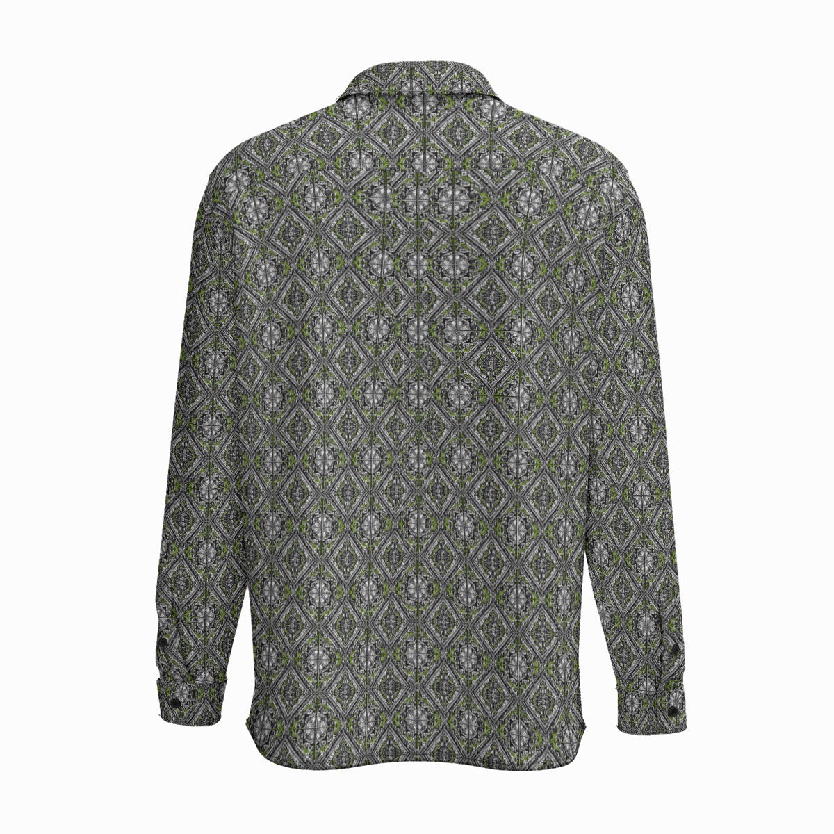 Green Diamonds Long Sleeve Shirt With Pocket