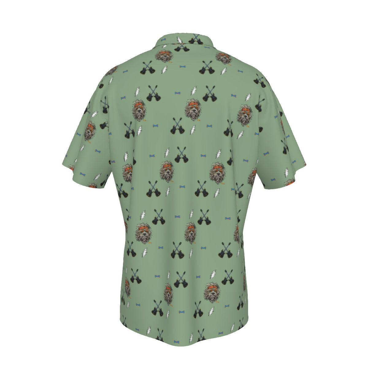 Grateful Dog Olive Hawaiian Patterned Shirt With Pocket