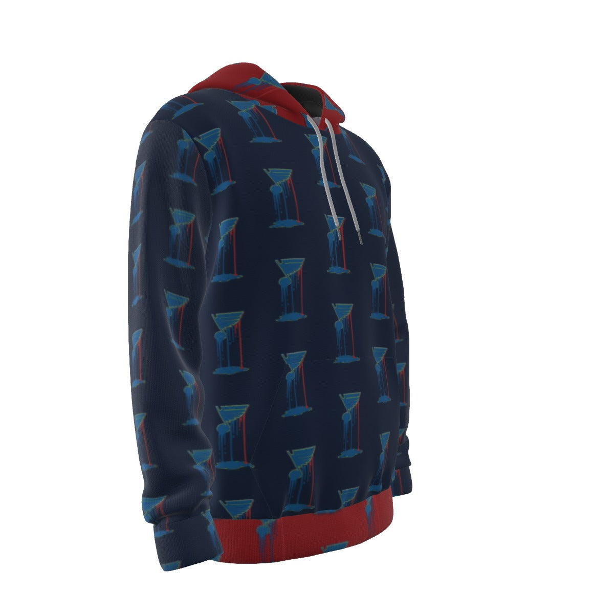 Bleed Blue Pattern (Blue/Red) Thicken Hoodie