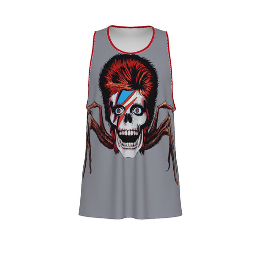 Spider From Mars Men's Slim Y-Back Muscle Tank Top (Gray/Red)