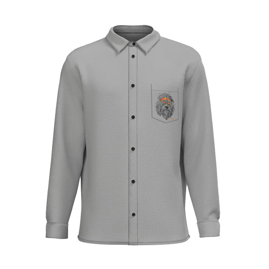 Grateful Dog Grey Long Sleeve Shirt With Pocket