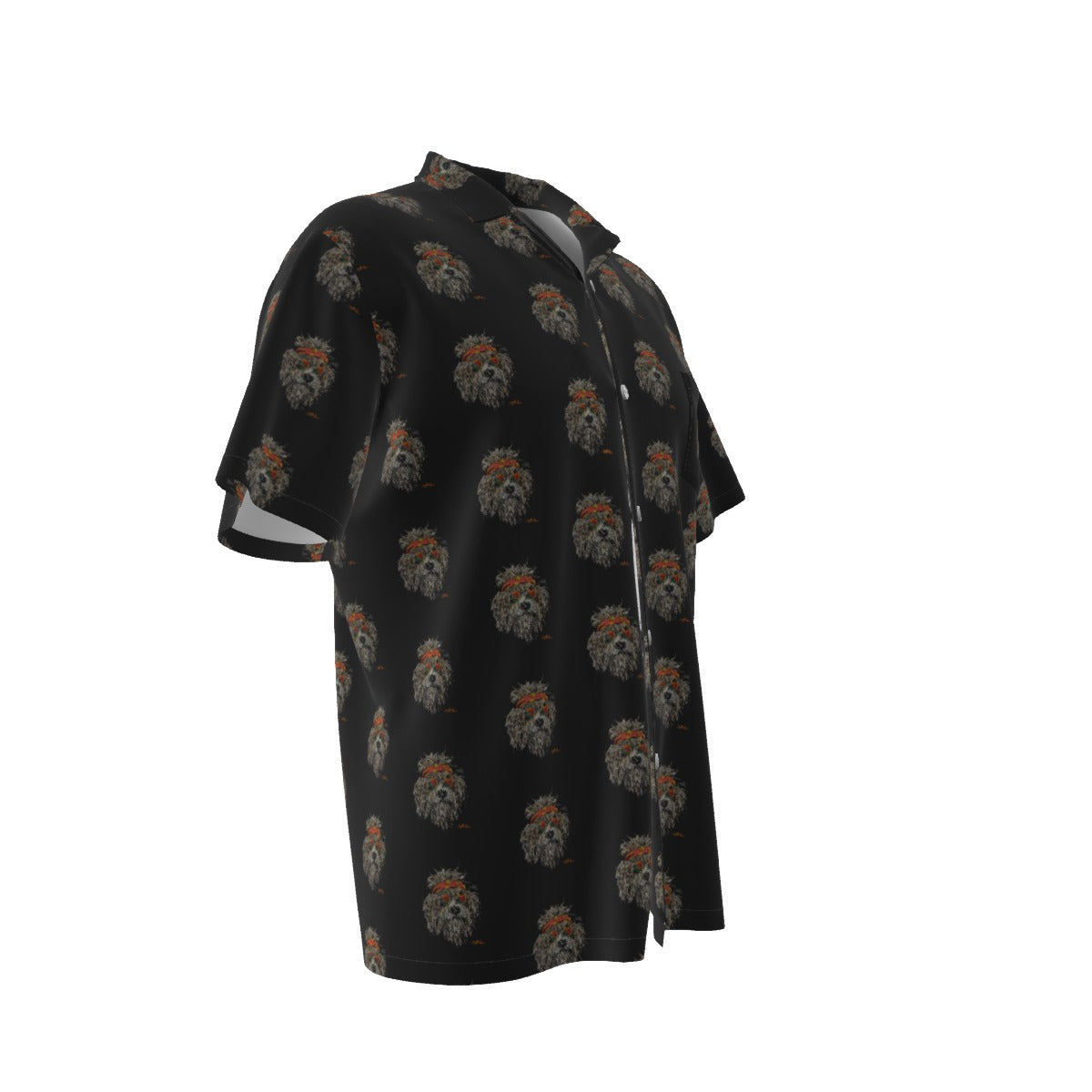 Grateful Dog Black Hawaiian Shirt With Pocket