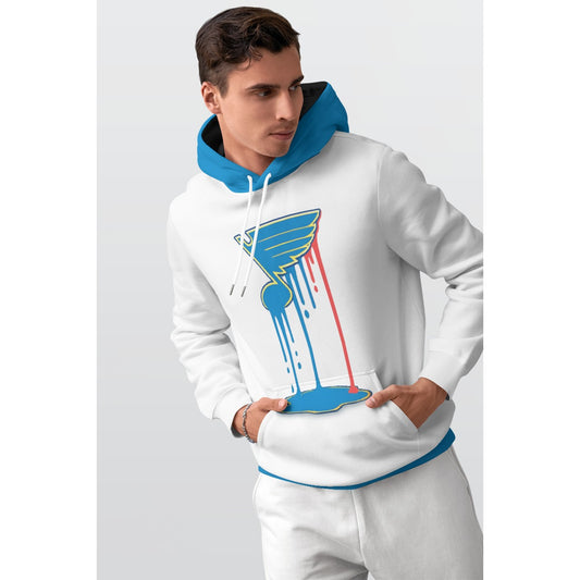 Bleed Blue (White) Thicken Pullover Hoodie