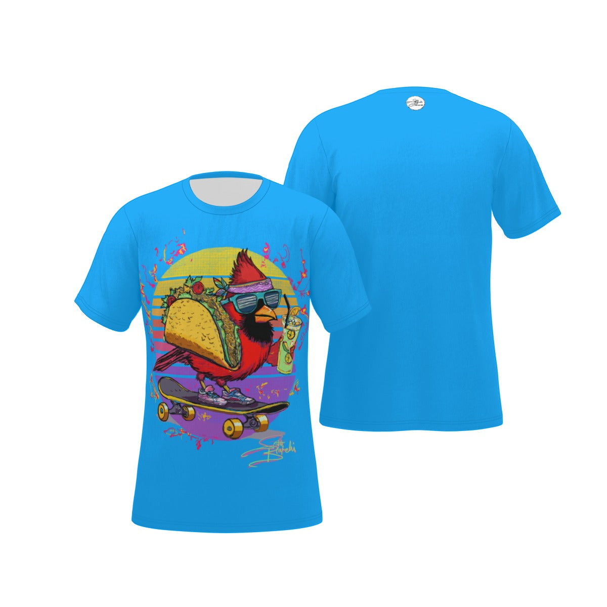 Taco Fest Redbird O-Neck T-Shirt (Blue)