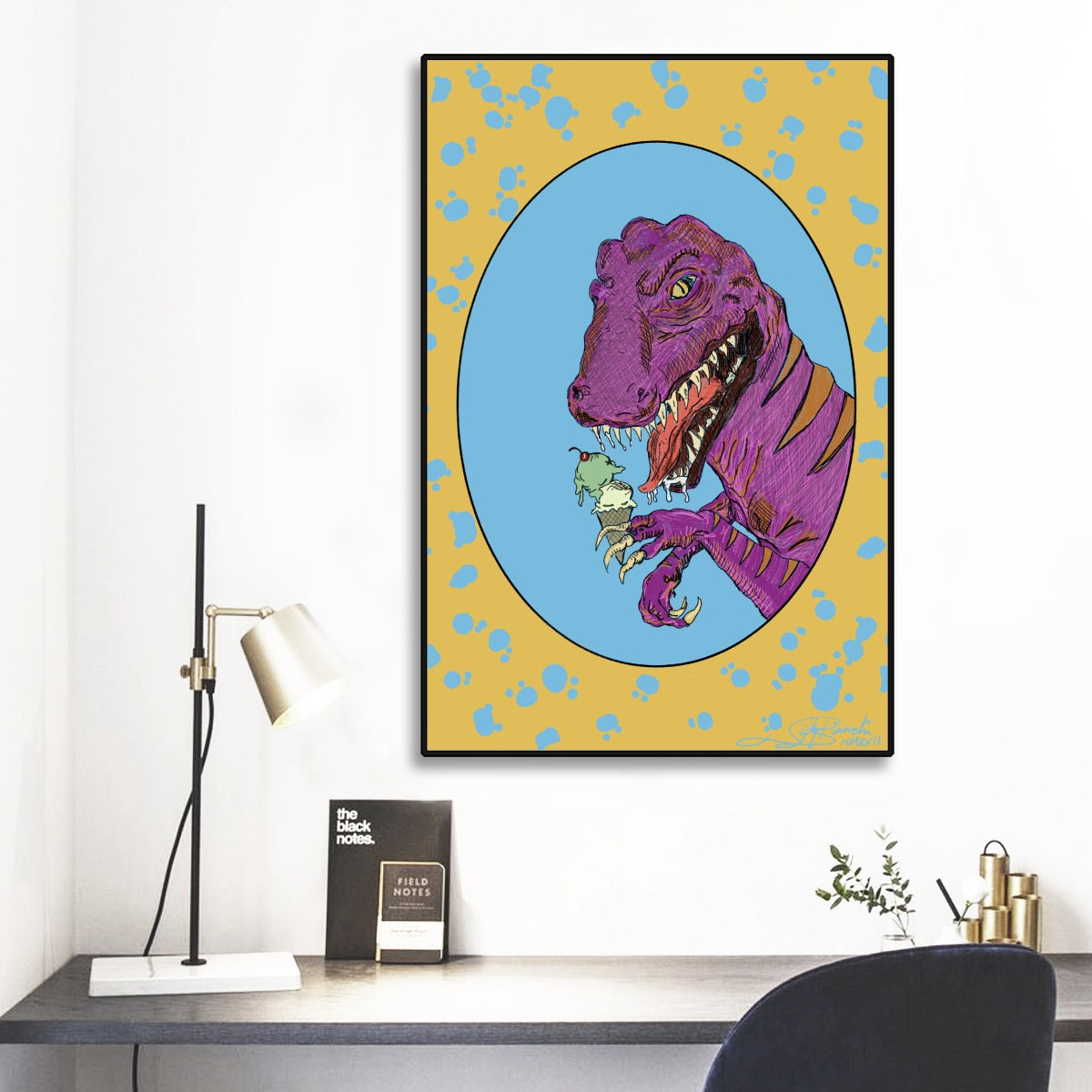 T-Rex Arms Black Frame Mural