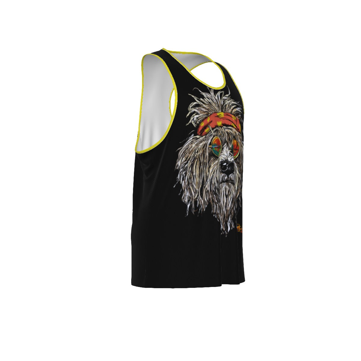 Grateful Dog Slim Y-Back Muscle Tank Top (Black/Yellow)