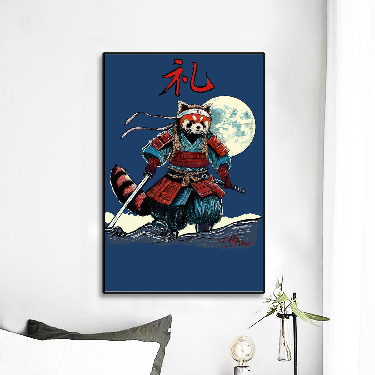 Respect Red Panda Black Frame Mural