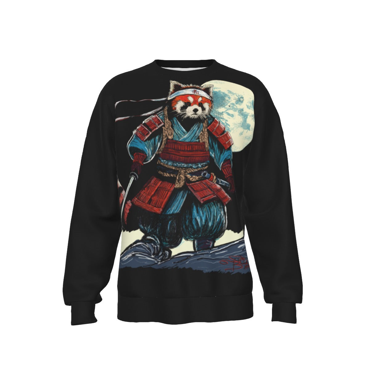 Respect Red Panda (Black) Men's Thicken Sweater