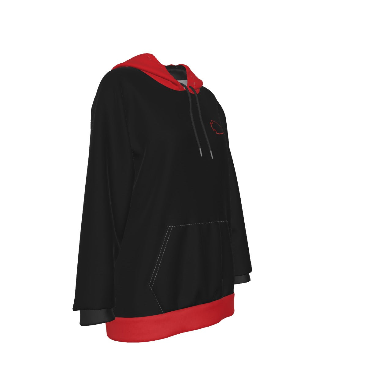 Kingdom Black/Red Women's Heavy Fleece Hoodie