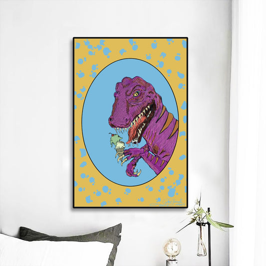 T-Rex Arms Black Frame Mural