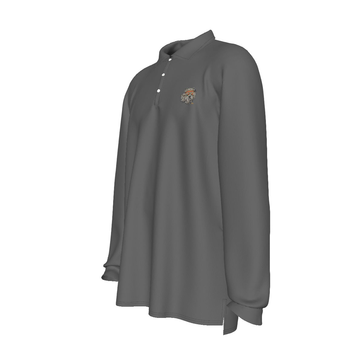 Grateful Dog Dark Grey Long Sleeve Polo Shirt