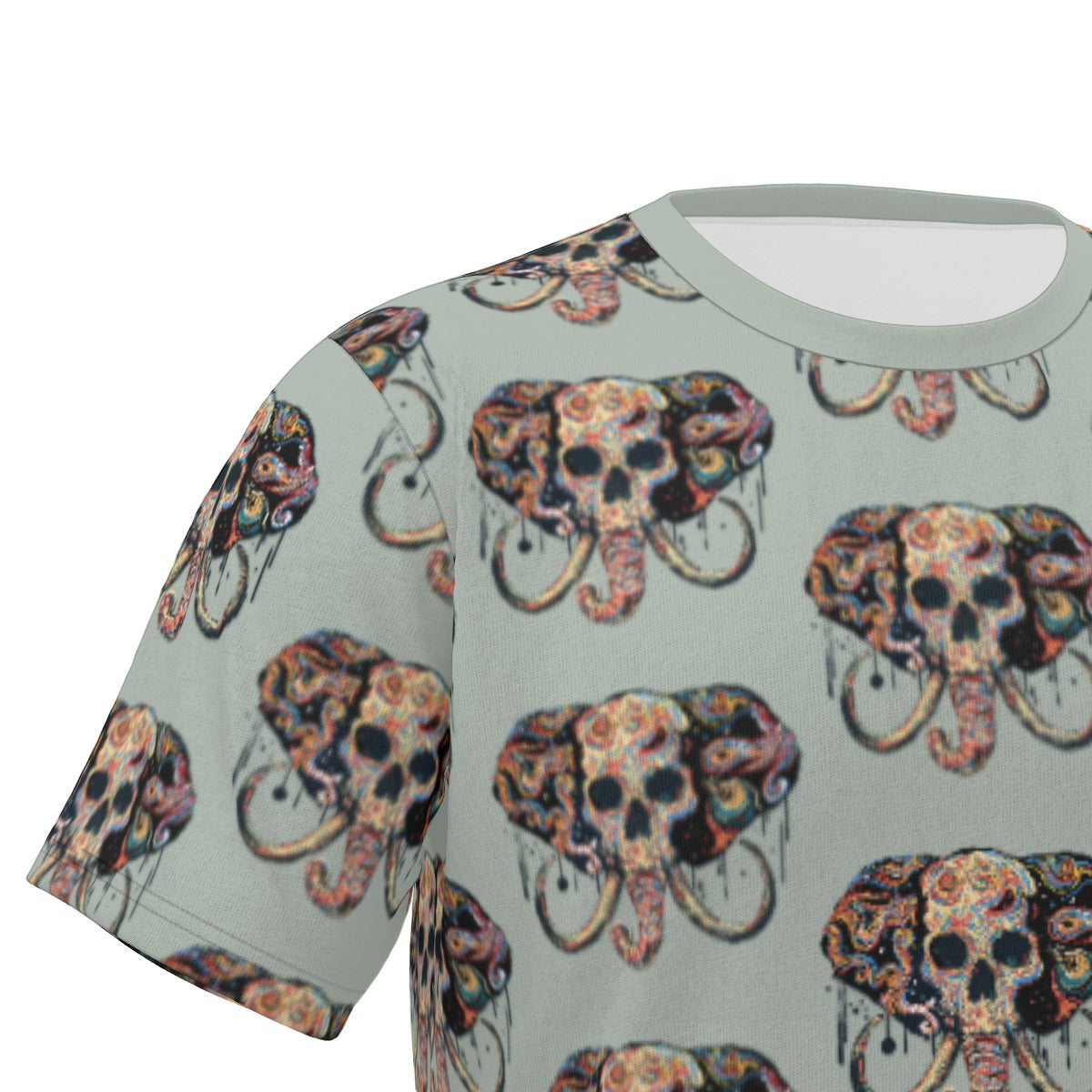 Invisible Elephant (Grey Patterned) O-Neck T-Shirt