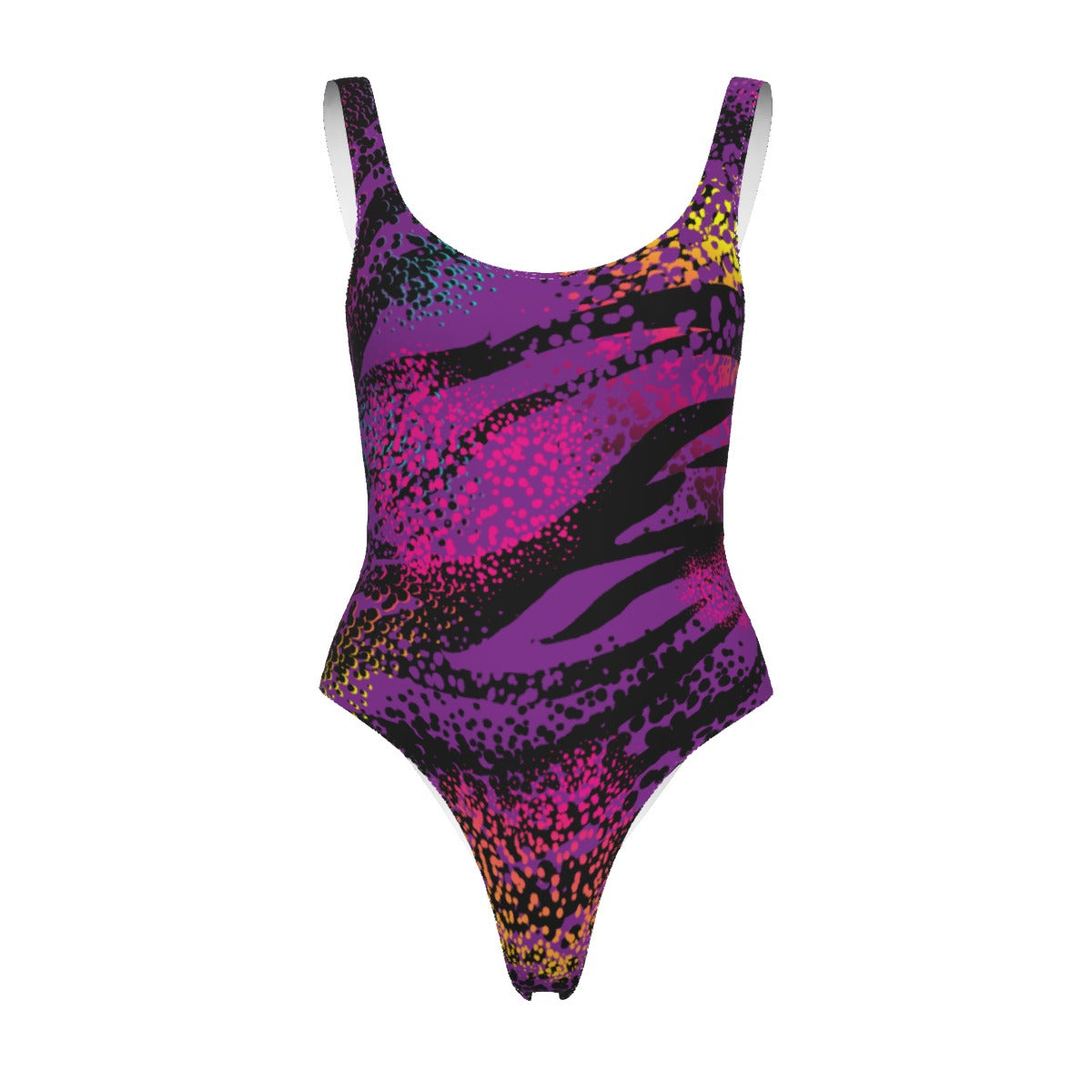 Purple Safari Striped Women's One-piece Swimsuit