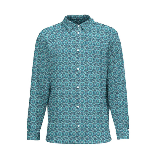 Blue Lightning Long Sleeve Shirt With Pocket
